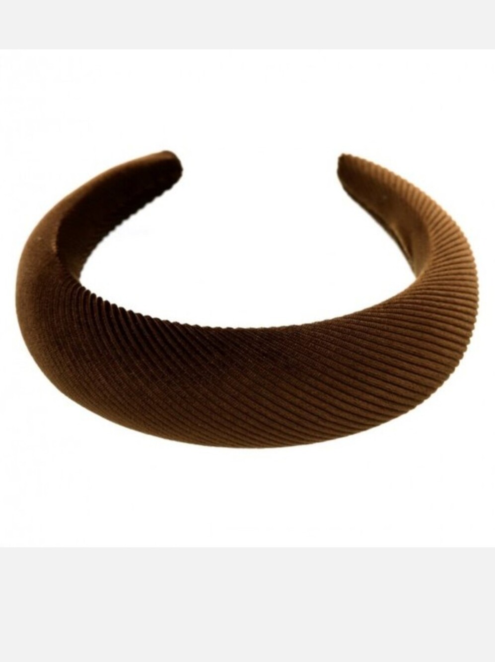 Velvet ribbed puff headband